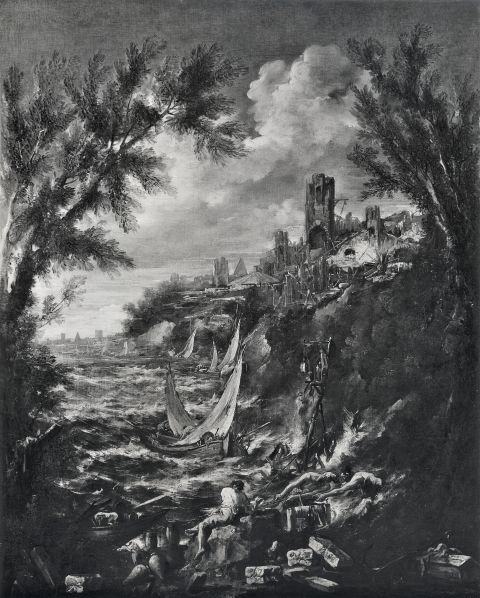 Anonimo — Alessandro Magnasco (1667-1749). Coast Scenes with rough seas. — insieme